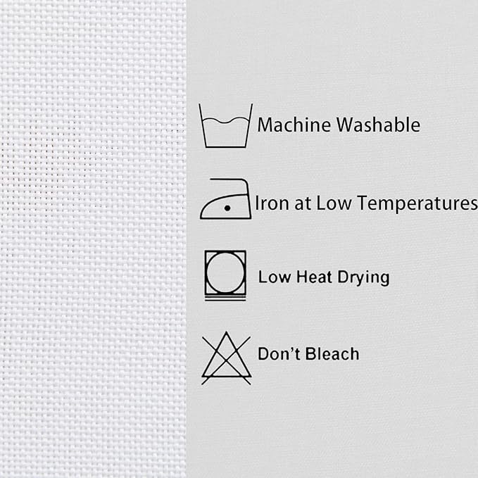Hiasan Faux Linen Square Tablecloth - Wrinkle and Stain Resistant Washable Table Cloth for Kitchen Dining Room Holiday Table Cover for Party Dinner, White, 60 x 60 Inch