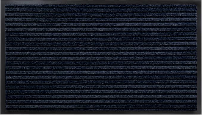 Yimobra Front Door Mat Outdoor Indoor Entrance, 100% Waterproof All-Season All Weather Doormat, Welcome Matt Outside Entry, Non Slip, Low Profile, Heavy Duty Patio Porch Floor Mats,36 x 24,Navy Blue