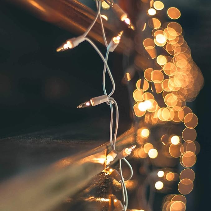 Brightown Christmas String Lights 2 Pack Clear Warm White Mini Lights Plug Powered Waterproof for Indoor and Outdoor Use, 25 Feet for Christmas Tree Party, Wedding Holiday Patio Xmas Decorations
