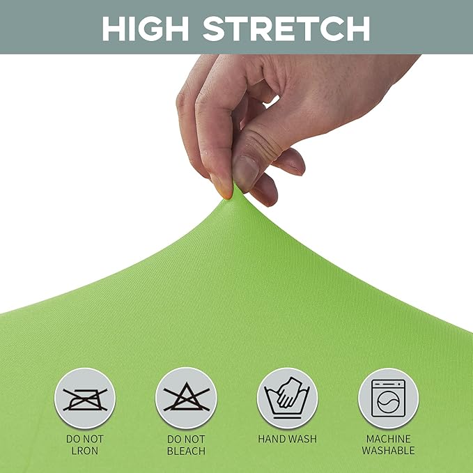 CWK 4FT Waterproof Stretch Spandex Table Cover for Rectangular Tables - Elastic Fitted Tablecloth for Folding Tables,Wrinkle Resistant Table Cloth for Parties, Weddings, Banquets & Events(Light Green)