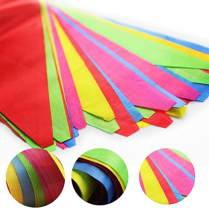 1000ft Multicolor Pennant Banners String Bunting Flag Banner,Nylon Fabric Decorations Flags for Festival Party Celebration Eventsyard Picnics - 600pcs Nylon Fabric Decorations Flags