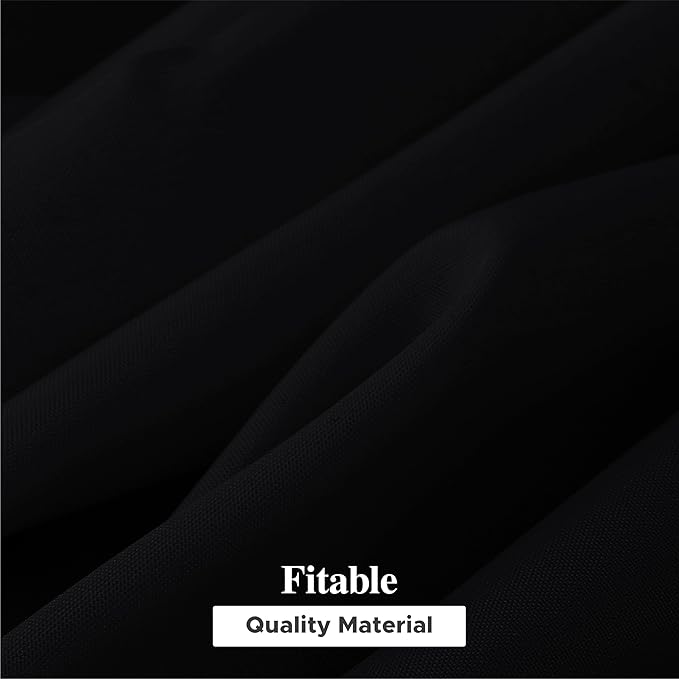 Fitable 6 Pack Black Rectangle Table Clothes - 70 x 108 Inch - Wrinkle and Stain Resistant Fabric Tablecloths, Washable Polyester Table Covers for Wedding, Party, Banquet, Formal Events