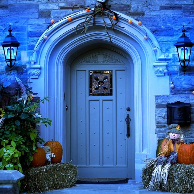 CPPSLEE Upgraded LED Flame Light Bulbs, 4 Modes Flickering Light Bulbs, E26 Base Fire Flame Bulb for Halloween Decorations Outdoor, Christmas Lights Patio Indoor Home Decor (Blue, 2 Pack)