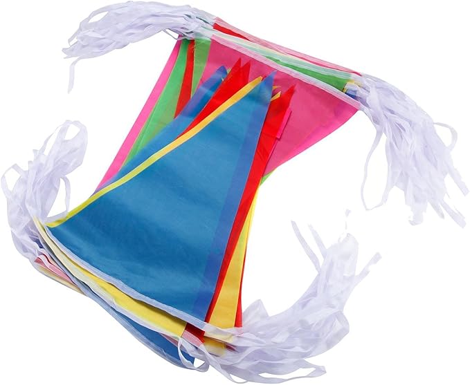 1000ft Multicolor Pennant Banners String Bunting Flag Banner,Nylon Fabric Decorations Flags for Festival Party Celebration Eventsyard Picnics - 600pcs Nylon Fabric Decorations Flags