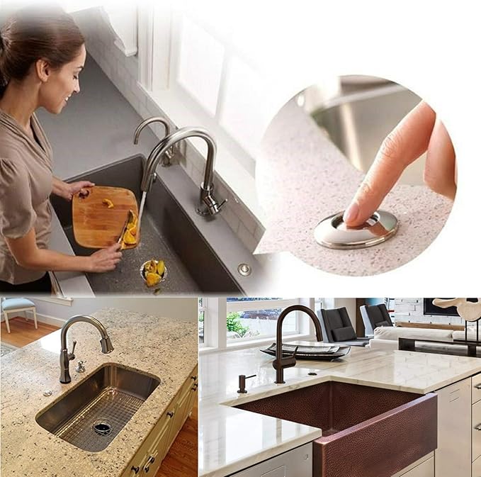 Garbage Disposal Air Switch Kit for SinkTop Waste Disposal with Stainless Steel Oil Rubbed Bronze(ORB) Short Air Button by briidea