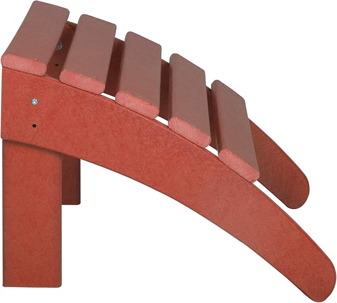 WestinTrends Outdoor Ottoman, Patio Adirondack Ottoman Foot Rest, All Weather Poly Lumber Folding Foot Stool for Adirondack Chair, Widely Used for Outside Porch Pool Lawn Backyard, Red