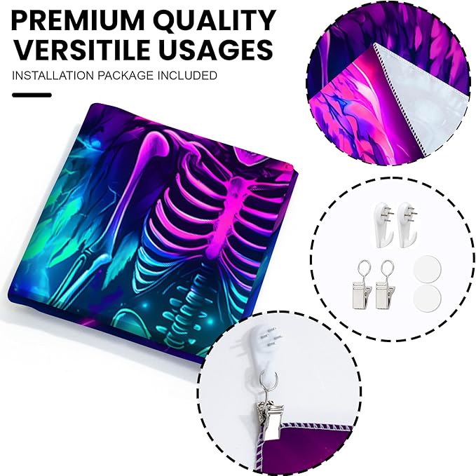 Blacklight Tapestry,WingTapestry Glow In The Dark,UV Reactive Black Light Upright Posters Wall Hanging for Bedroom Dorm Living Room Backdrop Decor (wing13, 59L" x 51W")