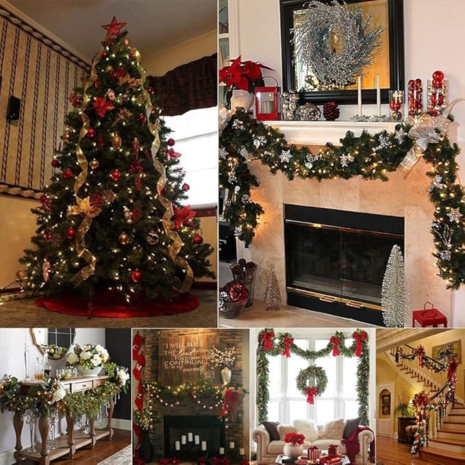 woohaha Outdoor Christmas Lights,120V UL Certified 2 Pack 13ft 50 Mini String Lights Connectable, Waterproof Fairy Lights for Garden Xmas Tree Wedding Wreath Party Decoration (Warmwhite 2 pcs)