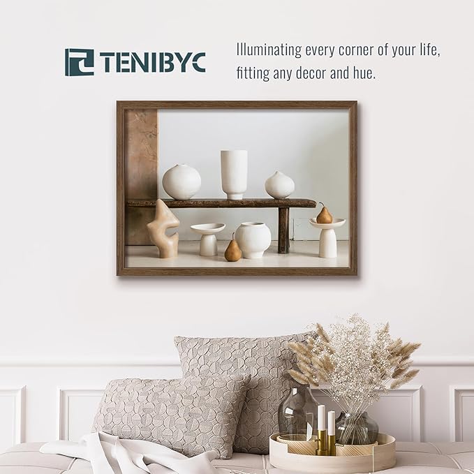 20x28 Picture Frame Set of 3 - Brown Woodgrain, Wood Poster Frame, Gallery Frame - Wall Hanging