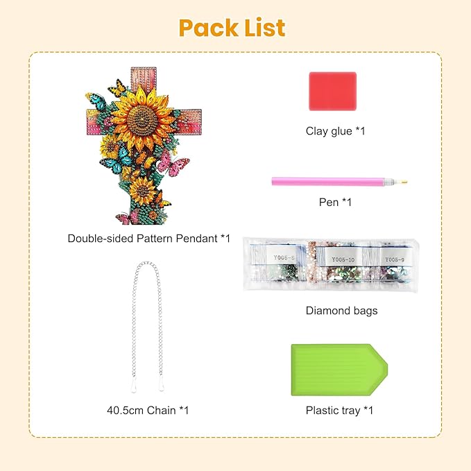 EOBROMD Diamond Hanging Art Kits for Adults, Cross Butterfly Suncatcher Diamond Art Painting, DIY Special Shaped Rhinestone Kits for Adults, Window Pendants Home Garden Wall Hanging Ornament