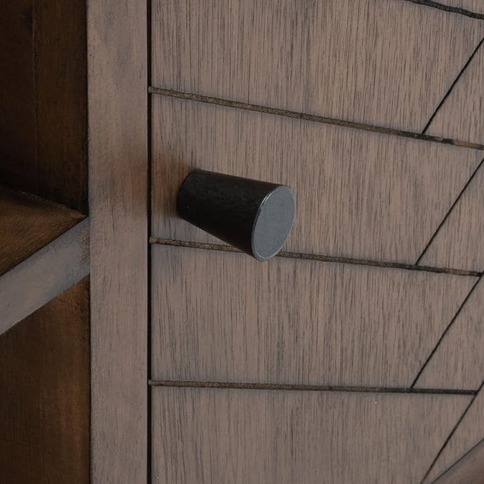 SAFAVIEH Magnolia TV Stand for up to 55" Flatscreen – Brown, 2 Doors with Interior Storage, 2 Open Shelves, Entertainment Media Console (MED5702C)