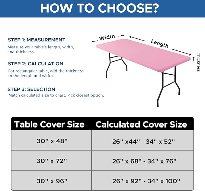 Fitted Tablecloth for 6 Foot Rectangle Tables-6 Pack Pink Elastic Outdoor Picnic Table Cover-Spandex Stretch Folding Table Cloths 6 ft for Camping Dining Room Patio Kitchen Banquet Party