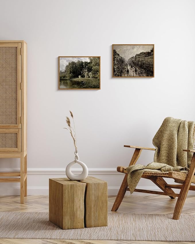 VIYYIEA Framed Canvas Wall Art Home Decor Vintage Landscape Botanical Prints Rustic Farmhouse Wall Decor Mid Century Modern Art Prints Nature Room Decor Wall Pictures for Living Room Bedroom 11x14in
