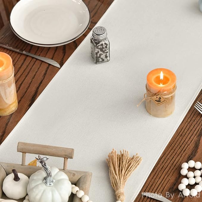 Artoid Mode Hello Pumpkin Flowers Leaves Thanksgiving Table Runner, Seasonal Fall Harvest Vintage Kitchen Dining Table Decoration for Indoor Outdoor Home Party Decor 13 x 48 Inch