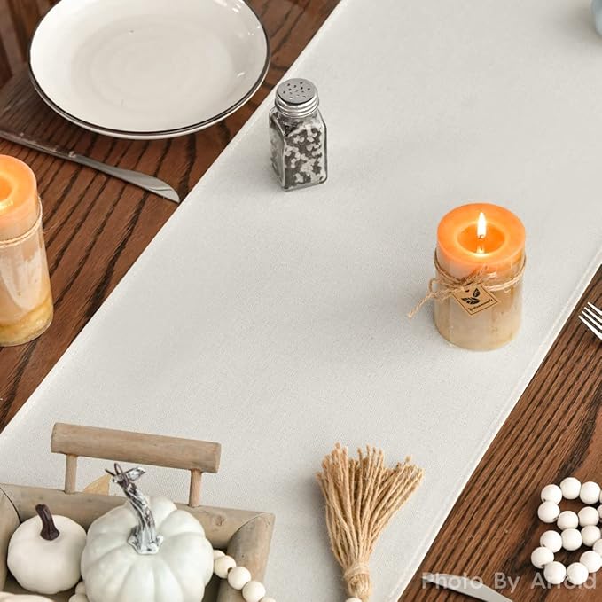 Artoid Mode Aqua Hello Pumpkin Leaves Fall Table Runner, Seasonal Autumn Kitchen Dining Table Decoration for Home Party Decor 13x108 Inch