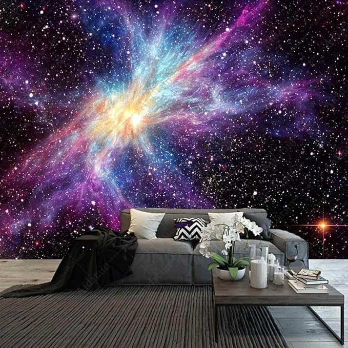 Aidatain Galaxy Tapestry for Bedroom Space Night Starry Sky Stars Universe Tapestry Mysterious Nebula Wall Hanging Aesthetic Backdrop Room Decor 80" L x 60" W for Bedroom Living Room GTOKAT0265