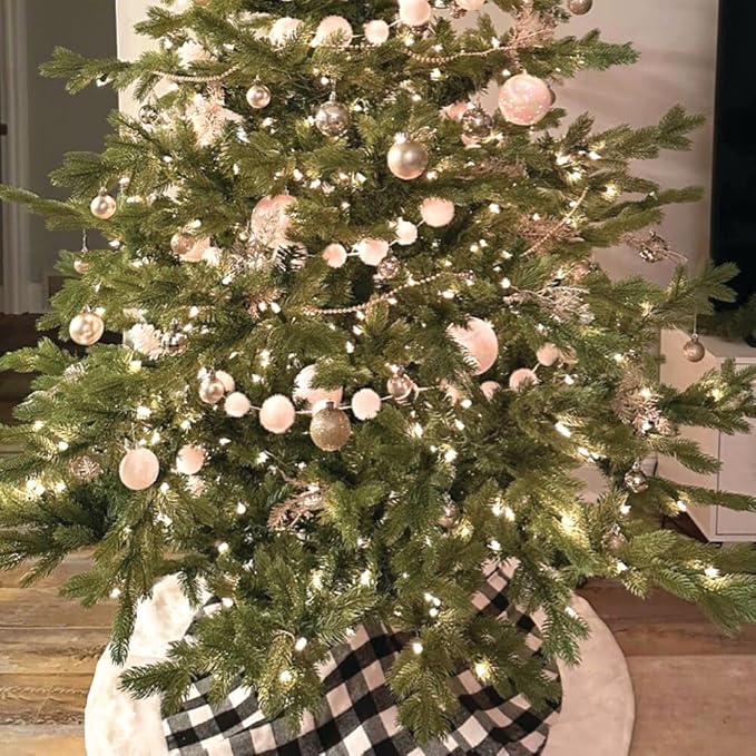 Fraser Hill Farm 6.5-Ft. Foxtail Pine Artificial Christmas Tree with Warm White LED Lights and Stand, Prelit Foldable Fake Tree with Realistic Foliage for Home Decoration