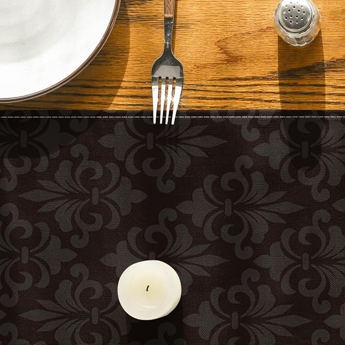 Artoid Mode Black Cat Pumpkins Boo Halloween Table Runner, Trick Or Treat Seasonal Kitchen Dining Table Decoration for Home Party Decor 13x60 Inch
