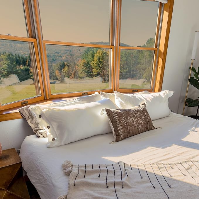 HIDBEA One Way Mirror Window Film, Daytime Privacy Sun Blocking Reflective Window Film Static Cling Heat Control Window Tinting Film for Home and Office, Brown Silver, 17.5 x 78.7 Inch