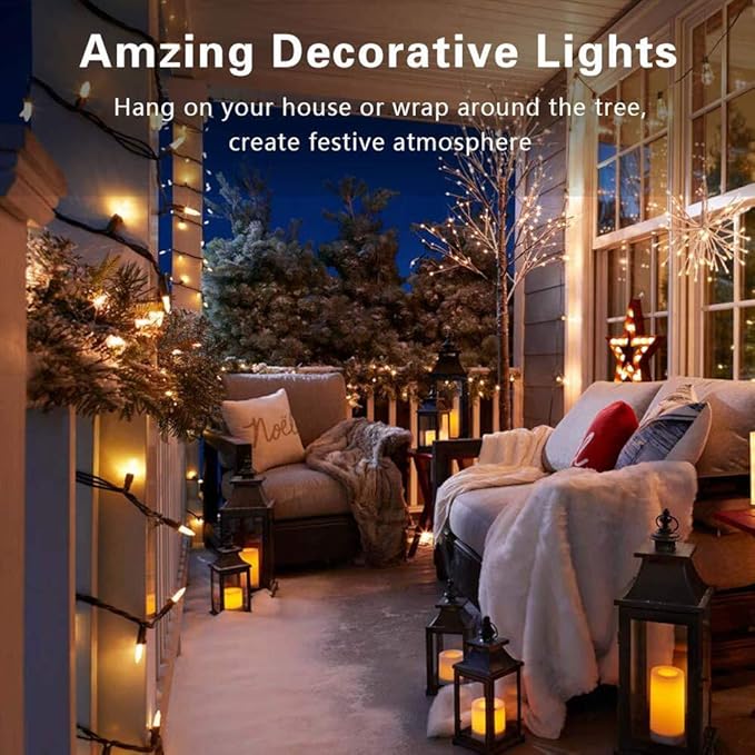 woohaha Outdoor Christmas Lights,120V UL Certified 2 Pack 13ft 50 Mini String Lights Connectable, Waterproof Fairy Lights for Garden Xmas Tree Wedding Wreath Party Decoration (Warmwhite 2 pcs)