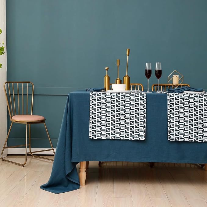 Blue Table Cloth for Rectangle Tables, Waterproof Spillproof Washable Tablecloth, Polyester Linen Dining Table Cover for Wedding, Party, Farmhouse, Kitchen - 70'' x 140'', Blue