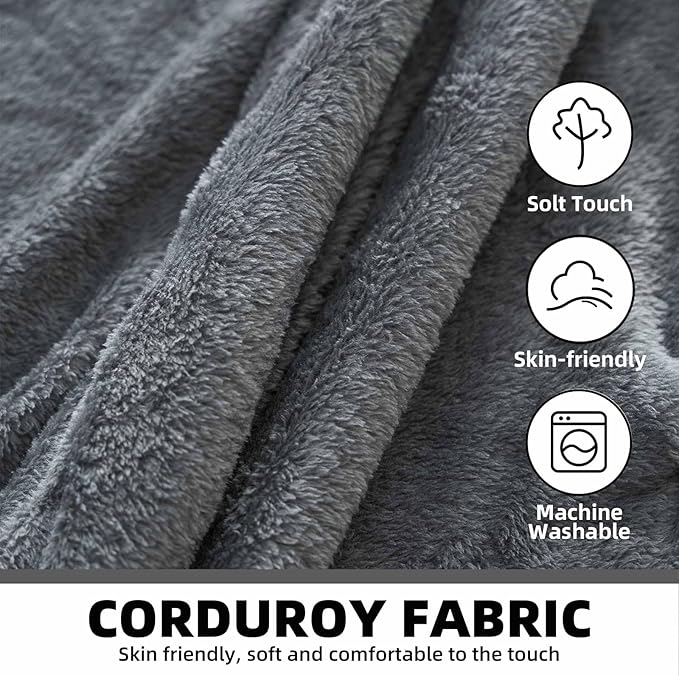 6FT,Oversized Bean Bag Chairs for Adults,Giant beanbag with Filler Included,Fluffy Memory Foam,Soft and Comfy Corduroy Fabric,Gaming Chairs Suitable for Living Room and Bedroom (Dark Gray, 6 Foot)
