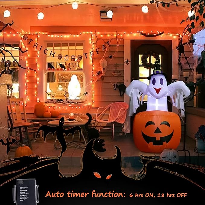 2Pack Orange Outdoor Halloween Lights, 39Feet 100 LED Mini Lights with 8 Lighting Modes, Connectable Halloween String Light Plug in for Garden Patio Haunted House Ghost Holiday Lighting Decoration