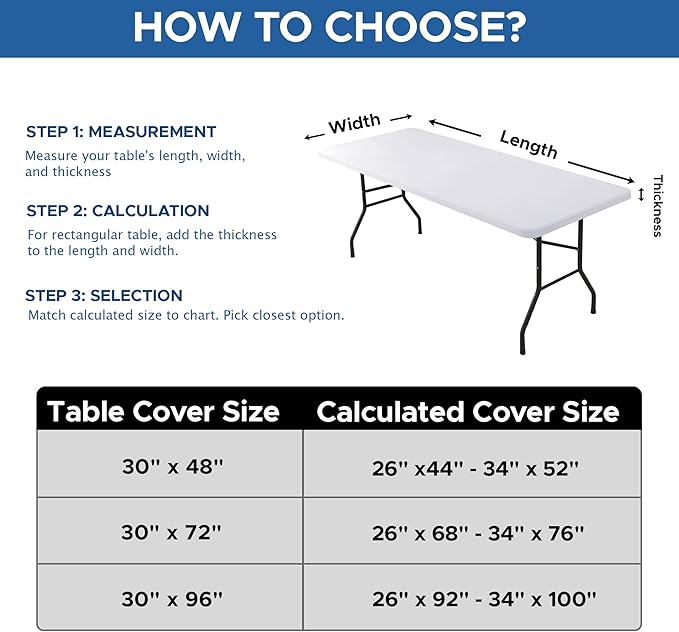 Fitted Tablecloth for 6 Foot Rectangle Tables-2 Pack White Elastic Outdoor Picnic Table Cover-Spandex Stretch Folding Table Cloths 6 ft for Camping Dining Room Patio Kitchen Banquet Party