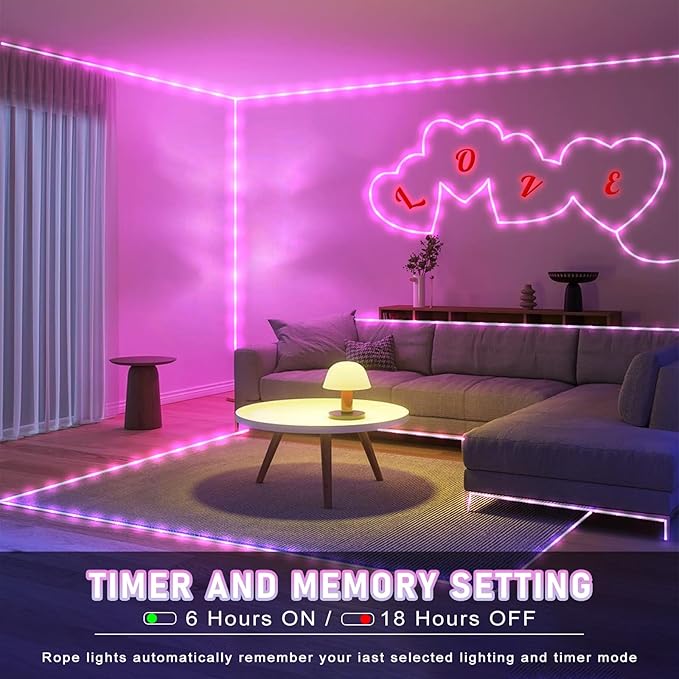 100FT 300 LED Rope Lights Outdoor, Connectable and Flexible Tube Lights with 8 Modes, Waterproof Rope Lighting Indoor for Deck, Garden, Backyard, Pool, Patio, Pool, Camping Decorations - Pink