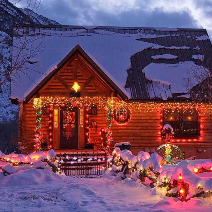 Brizled Christmas Lights Multicolor, 2 Pack 33ft 100 LED Christmas Tree Lights, 120V UL Certified Connectable Xmas String Light Indoor Outdoor Mini Light Set for Xmas Tree Party Garden Porch Decor