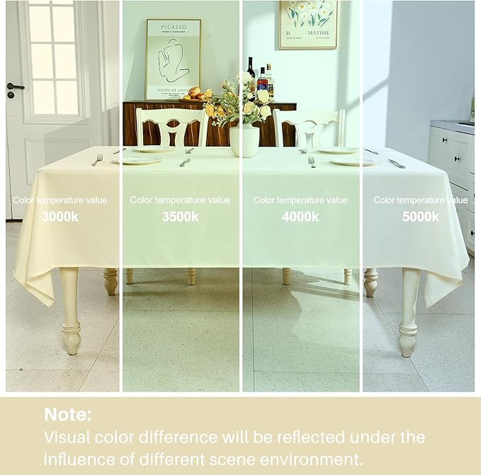 IVAPUPU Textured Linen Table Cloth for Rectangle Tables - Ivory Tablecloths Rectangular Waterproof Wrinkle Free Wipeable Dining Table Cover for Spring Wedding Birthday Kitchen Decor, 52 x 70 Inch