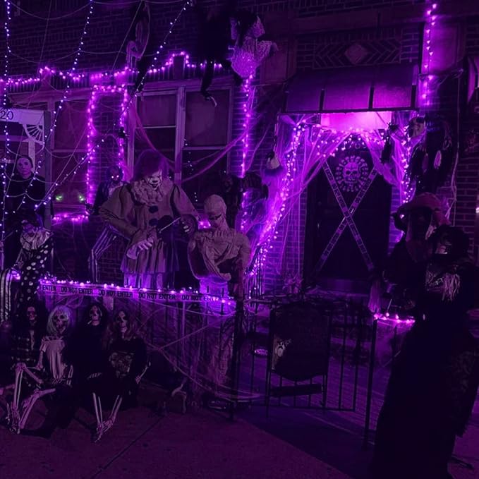 Dazzle Bright Fairy String Lights, 20 FT 60 LED Copper Wire Battery Operated Waterproof Lights, Halloween Decorations for Indoor Home Room Outdoor Garden Patio Party Decor (Purple, 1)