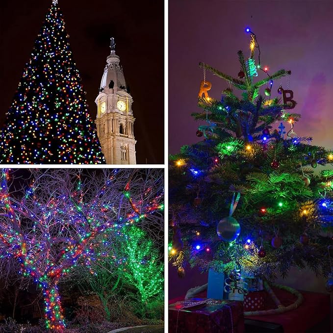 Upgrade Solar String Lights for Outside 4 Pack Total 132FT 400LED String Lights Outdoor with 8 Modes, IP65 Waterproof Outdoor Solar Twinkle Lights, Garden Tree Party Christmas Decorations, Multicolor