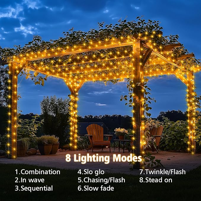 2 Pack Fairy String Lights Plug in, 33Ft Green Wire 100 Micro Starry LED Outdoor String Lights with 8 Modes Timer IP68 Waterproof Twinkle Lights for Bedroom Garden Christmas Home Decor (Warm White)