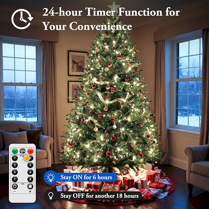 2 Pack 100 LED Fairy Lights Battery Operated with Timer & Remote, 33FT Waterproof Twinkle Lights Indoor Outdoor, Fairy String lights for Bedroom Classroom DIY Wedding Christmas Decorations, Cool White