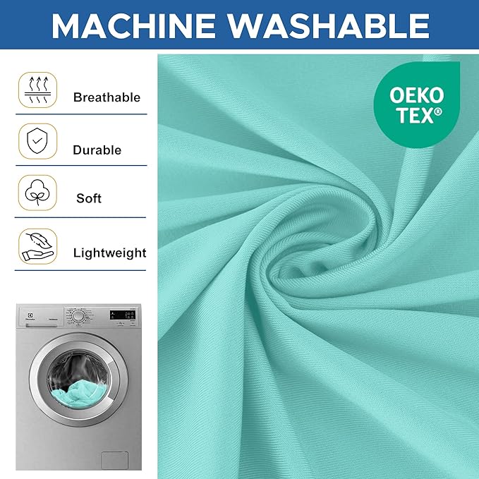 Spandex Table Cover for 6 Foot Rectangle Tables-4 Pack Aqua Blue Outdoor Picnic Elastic Table Cover-Spandex Stretch Folding Table Cloths for Camping Dining Room Patio Kitchen Banquet Party