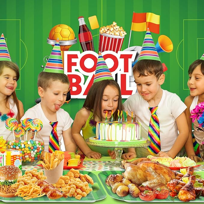 gisgfim 2Pcs Soccer Serving Trays 16.1 X 11.1 Inch Large Melamine Soccer Stadium Platters with Handles Soccer Food Serving Dishes Snack Dessert Trays Decor for Soccer Ball Birthday Party Decorations