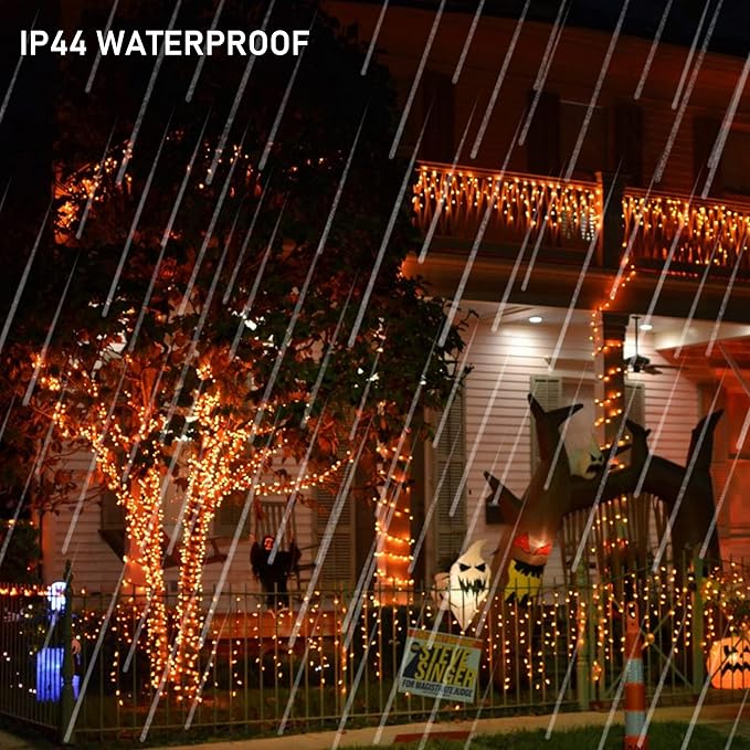 Dazzle Bright Fairy String Lights, 20 FT 60 LED Copper Wire Battery Operated Waterproof Lights, Halloween Decorations for Indoor Home Outdoor Garden Patio Yard Party Decor (Orange, 1)