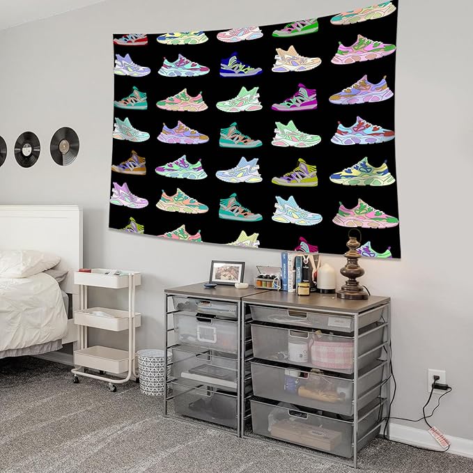 dueeia Sneaker Tapestry Wall Hanging Basketball Shoes Sports tapestries for Teen Boys Mens Bedroom Aesthetic Living Room Dorm Wall Decor (28.7"x37.4")