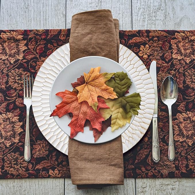 13" White Chargers for Dinner Plates, Decorative Charger Plates, Plastic Charger & Service Plate 6 Pack Table Setting Bulk Wedding, Thanksgiving, Festival