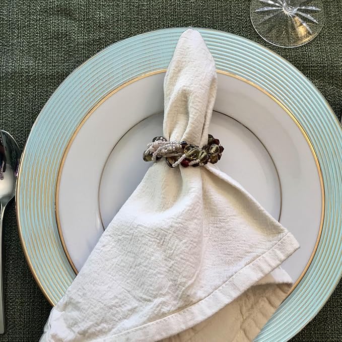 13" Round Charger Plates, 6 pack Ring Pattern Plastic Chargers for Dinner Plates, Vintage Charger Plate Set Bulk Wedding, Turquoise