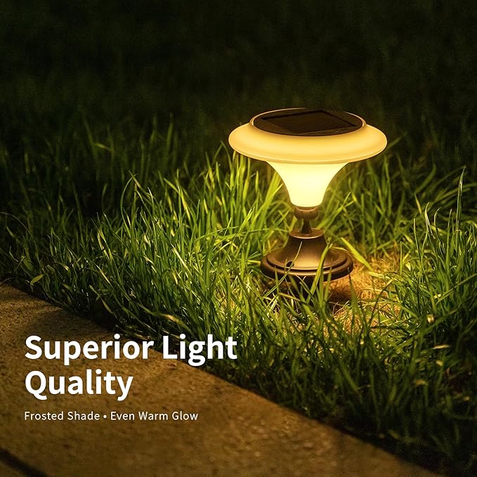 Solar Table Lights Outdoor, 2 Pack Classic Martini-Shaped Lanterns with Base & Ground Stakes, Waterproof LED Solar Powered Decorative Lights for Patio Table Garden Path (Warm White)