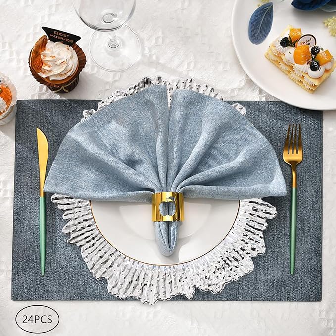 Antique Charger Plates Set 13'' Round Embossed Dinner Plate Chargers Plastic Elegant Floral Plates for Dinner Wedding Party Event Table Kitchen Decoration 100PCS (Silver 24Pcs)