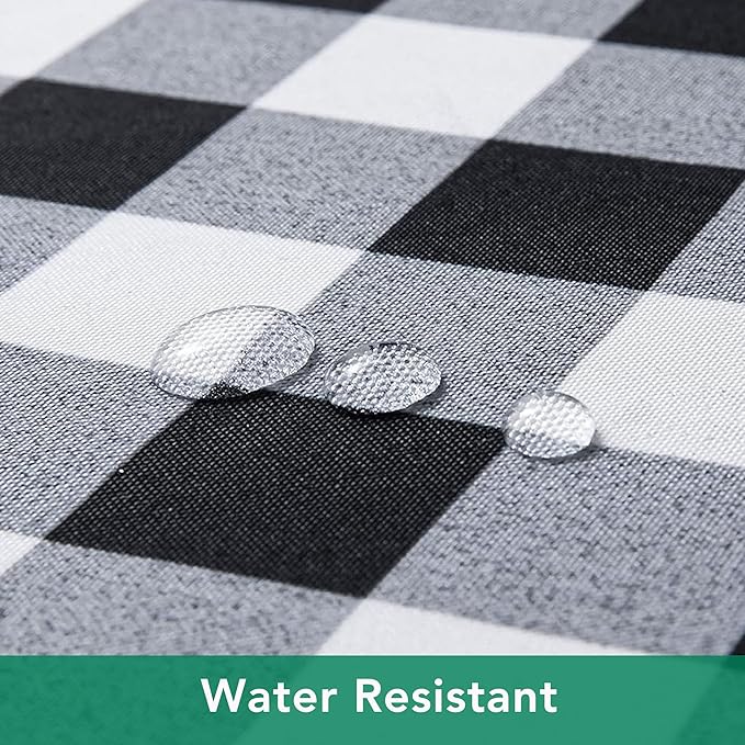 Biscaynebay Fabric Round Tablecloths 60", Black/Grey Scottish Plaid Table Cloth Small Circle Folding Table Covers Water Resistant for Dining, Kitchen, Wedding & Parties, etc