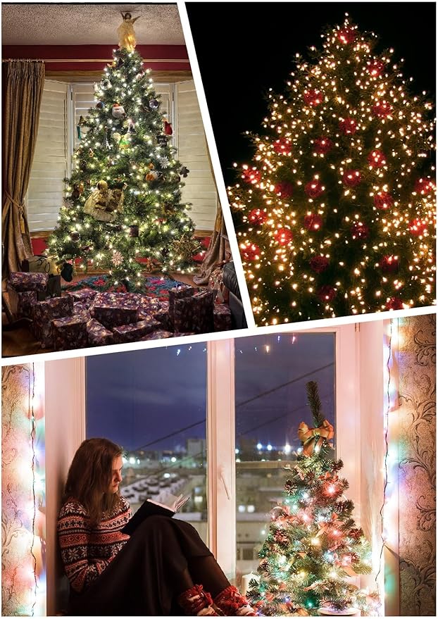 500 LED String Lights Indoor Outdoor Green Wire, Fairy Lights Warm White Christmas Lights for Classroom, 170 FT One Long Strand Fairy Classroom Light Plug in for Home Wedding Tree Yard Patio Decor