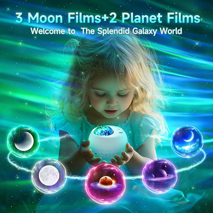 Galaxy Projector Northern Lights Projector,180 Lighting Modes Galaxy Light Projector, 15 White Noise&Bluetooth Northern Lights Projector, Remote+Timer Star Projector Galaxy Light Projector, Star Gifts