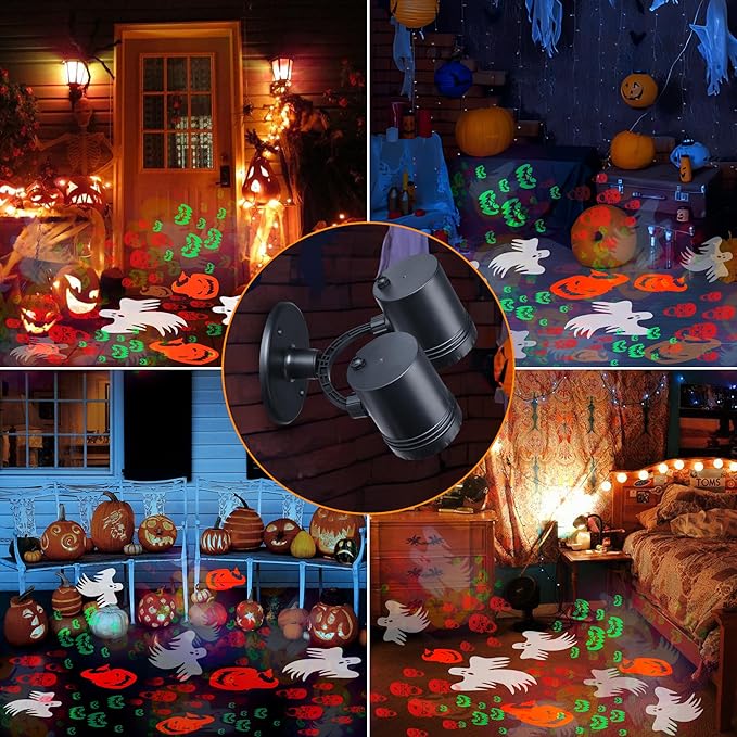 Halloween Lights Projector, Halloween Decorations Lighting Projector, with Timer Led Pumpkin Ghost Demon Light, for Holiday Party Garden Patio Yard Outdoor Indoor Landscape Decor