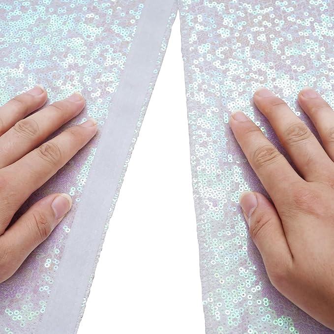 Eternal Beauty Christmas Tree Skirt, 36 Inch White Iridescent Sequin Tree Skirt Small Xmas Tree Skirt for Christmas Tree Decorations