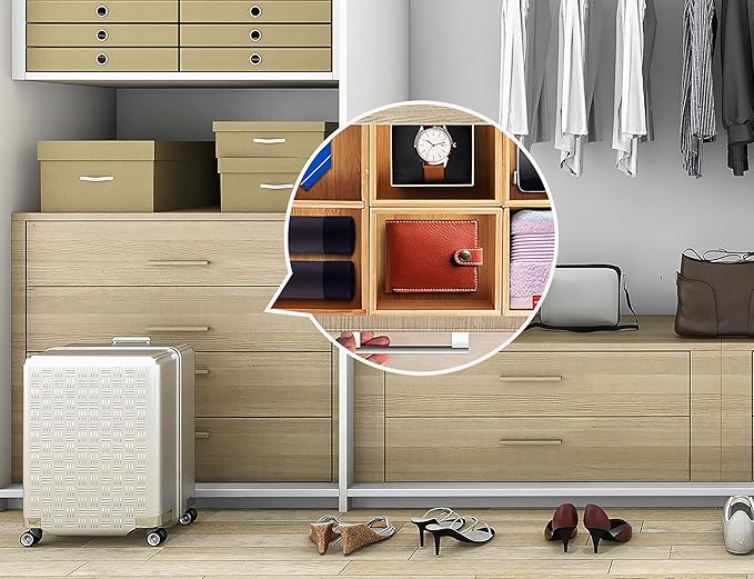 Kootek Bamboo Drawer Organizer with Removable Dividers, 6 Pcs Adjustable Kitchen Drawer Organizer Utensils Bamboo Organizers Silverware Storage Box Cutlery Tray Multi-Use for Bathroom, Makeup, Office