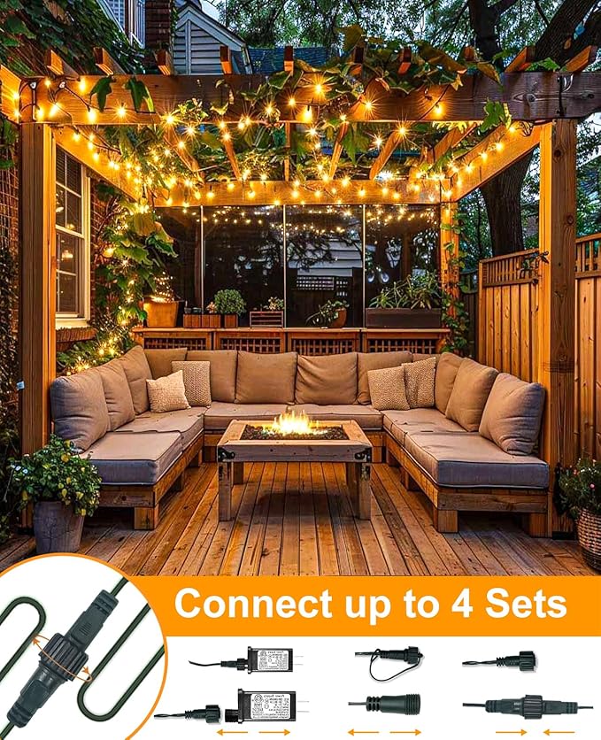 80FT 240 LED Christmas Tree Lights, Warm White Christmas String Lights 8 Modes, Waterproof Connectable Christmas Outdoor Decorations for Indoor Patio Garden Party Decorations, Warm White